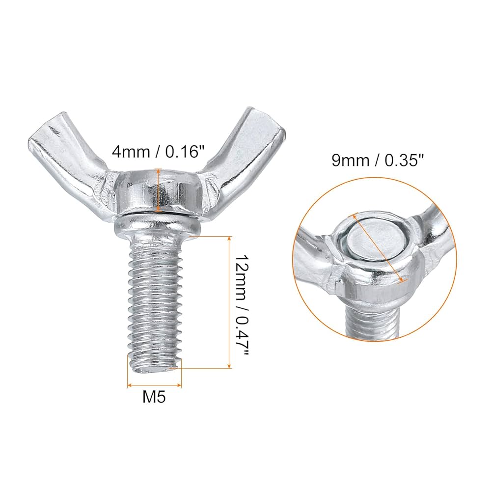 Amazon | uxcell 15個入り M5x12mm 羽根ネジ 羽根ボルト